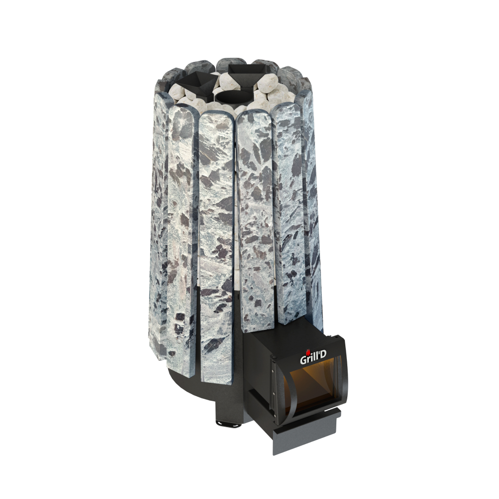 Дровяная банная печь Grill'D Cometa Vega 180 Long Stone Pro (Серпентинит)